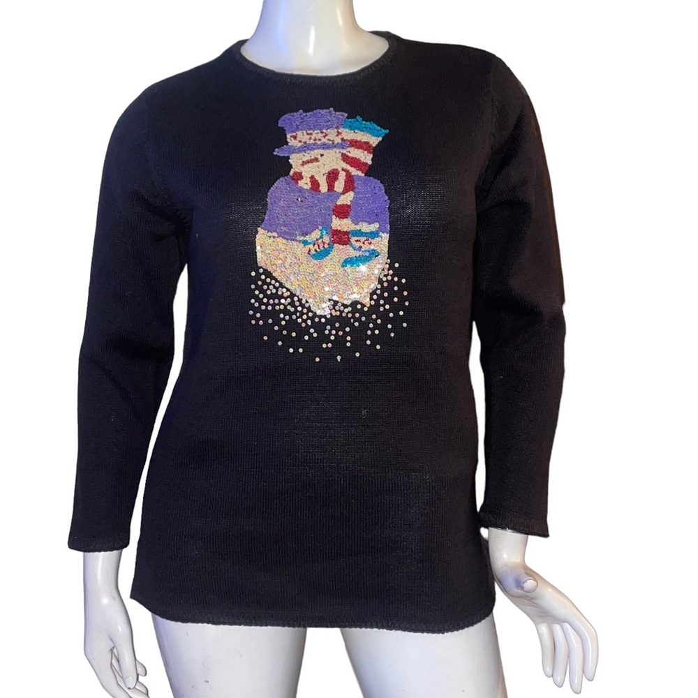 Quacker Factory sequin snowman sweater